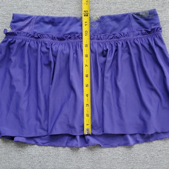 MPG Tennis Athletic Skirt Skort Purple Yellow with Ruffles  Size Small - Picture 12 of 12